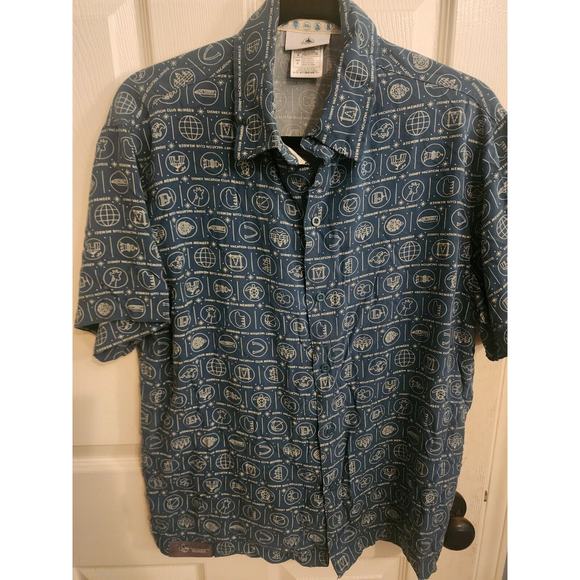 Disney Other - Disney Vacation Club Member Resort Icons Print Button Down Small Men's Shirt‎